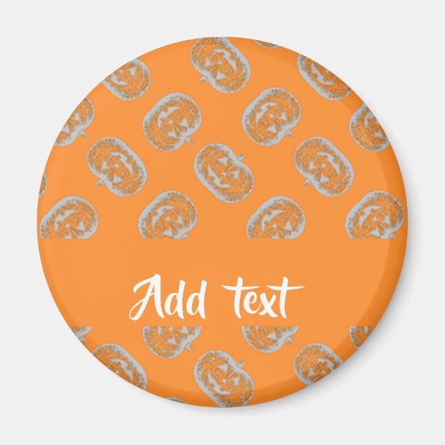 Orange pumpa mönster magnet (Framsidan)