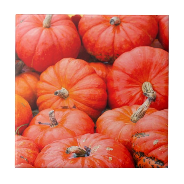 Orange pumpa på marknad, Tyskland Kakelplatta (Framsidan)