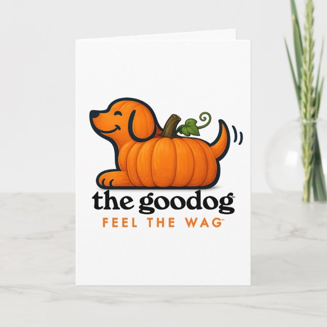 Orange Pumpa Söt Höst Hund  Kort (Framsida)
