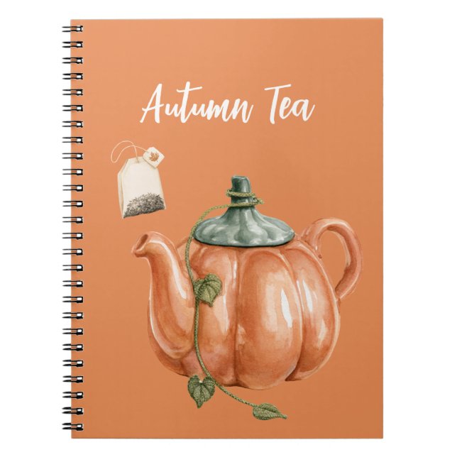 Orange Pumpa Tekanna Te Anteckningsbok (Framsidan)