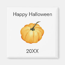 orange pumpa vattenfärg Happy halloween år