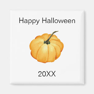orange pumpa vattenfärg Happy halloween år Magnet