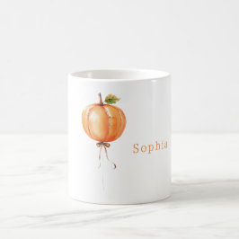 Orange pumpaballong kaffemugg