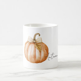 Orange Pumpakräm Båge Blad Kaffemugg
