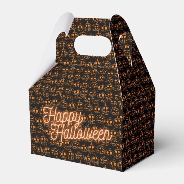 Orange pumpal Halloween Mönster Presentaskar (Framsidan Sidan)