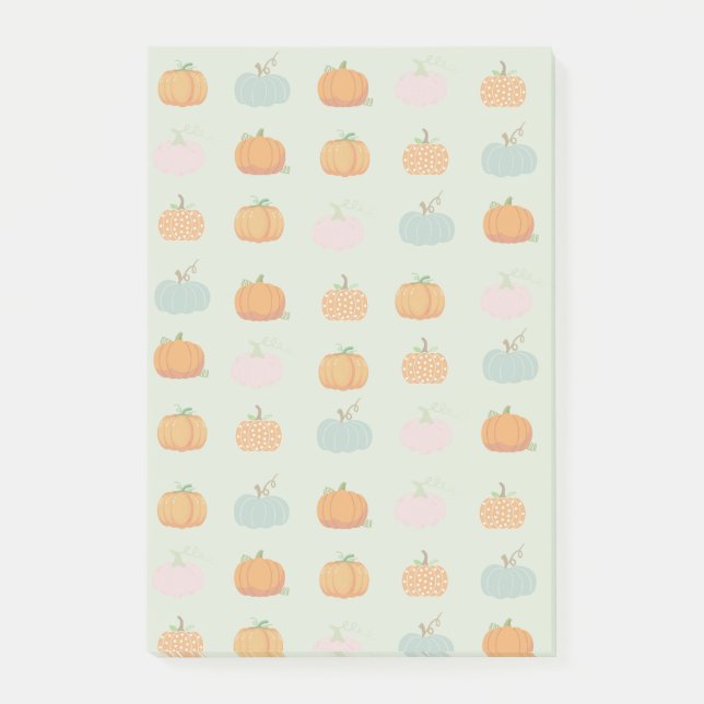 Orange pumpamönster post-it block (Framsida)