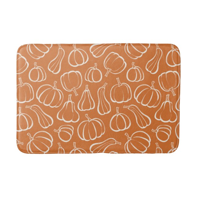 Orange Pumpamuster Höst Halloween-dekoration Badrumsmatta (Framsidan)