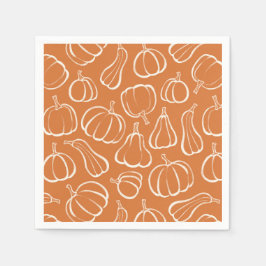 Orange Pumpamuster Höst Halloween-fest Pappersservett