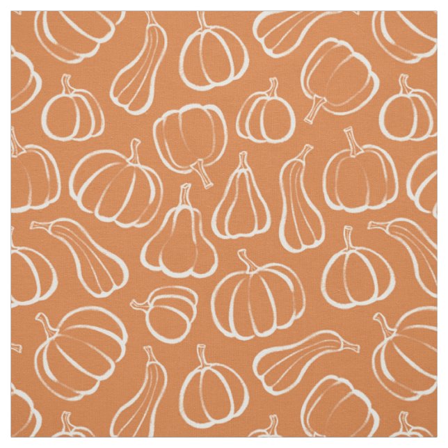Orange Pumpamuster Höst Halloween Tyg (Provkarta)
