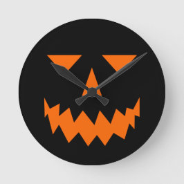 Orange Pumpkin Ansikte Clock Stor Klocka