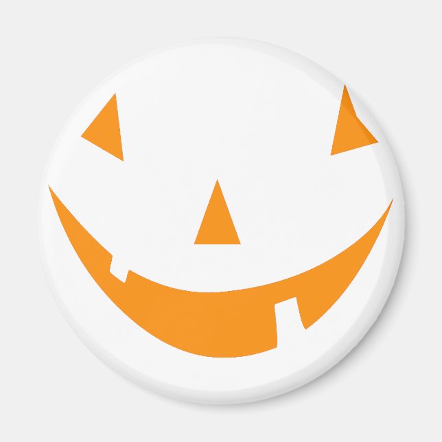 Orange Pumpkin Ansikte Magnet (Framsidan)