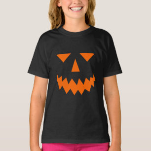 Orange Pumpkin Ansikte T-Shirt (barn)