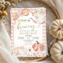 Orange Pumpkin Baby andas Baby Shower Tea Inbjudningar