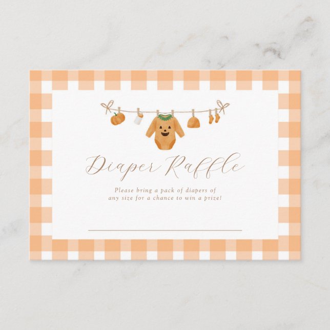 Orange Pumpkin Baby Raffle-hölje 3,5 x 5 Tilläggskort (Framsida)