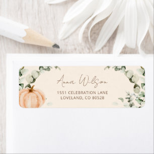 Orange Pumpkin Baby Shower-Returadress Returadress Etikett