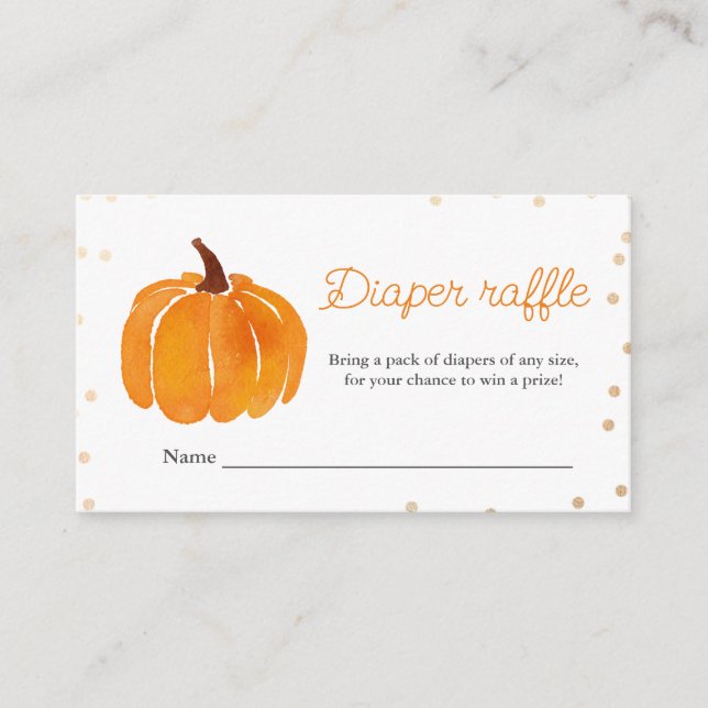Orange Pumpkin | Babyskor | Diaper Raffle Tilläggskort (Framsida)