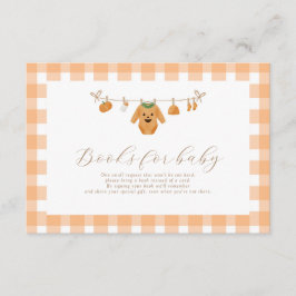 Orange Pumpkin Bokar för Baby-höljeskort 3,5 x 5 Tilläggskort