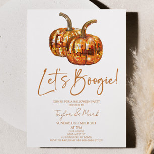 Orange Pumpkin Disco Boll Boogie Halloween fest Inbjudningar