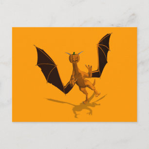 Orange Pumpkin Dragon Vykort