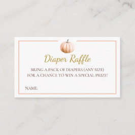 Orange Pumpkin Fall Baby Shower Diaper Raffle Card Tilläggskort