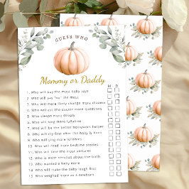 Orange Pumpkin Fall Baby Shower Mommy or Daddy
