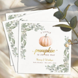 Orange Pumpkin Fall Baby Shower Paper Napkins Pappersservett