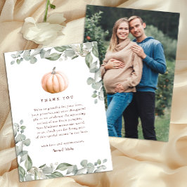 Orange Pumpkin Fall Baby Shower Thank You Card Tack Kort