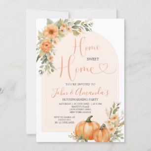 Orange Pumpkin Greenery Blommigt Houseuppvärmning  Inbjudningar