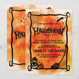 Orange Pumpkin Halloween fest Inbjudningar