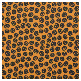 Orange Pumpkin Happy halloween Modern Fabric Tyg