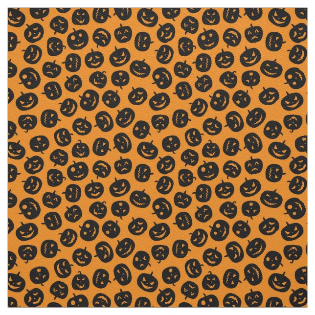 Orange Pumpkin Happy halloween Modern Fabric Tyg (Provkarta)