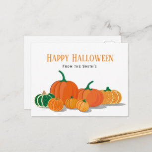Orange Pumpkin Happy halloween Vykort