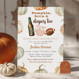 Orange Pumpkin Könsneutralt Brygg och blöjor Inbjudningar