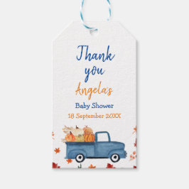 Orange Pumpkin Lastbil Tack Märkre. Märkre Presentetikett