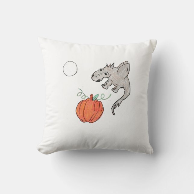 Orange Pumpkin med Dragon Kudde (Framsida)