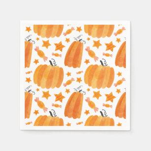 Orange Pumpkin Mönster Party Napkin Pappersservett