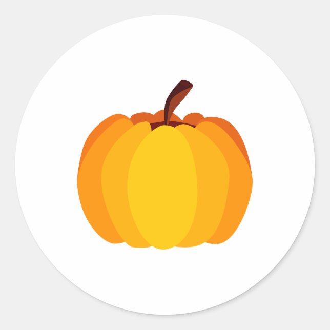 Orange Pumpkin Runt Klistermärke (Framsida)