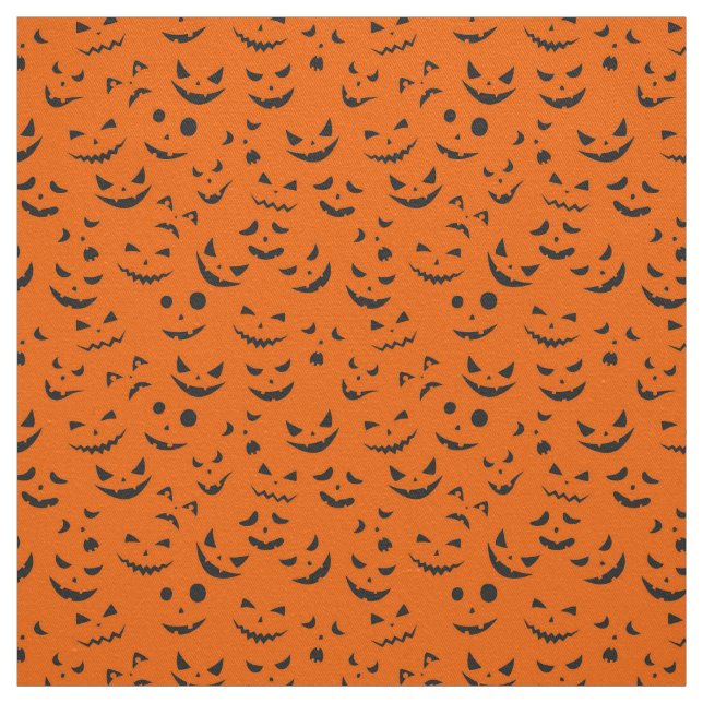 Orange Pumpkin Smile Happy halloween Modern Tyg (Provkarta)