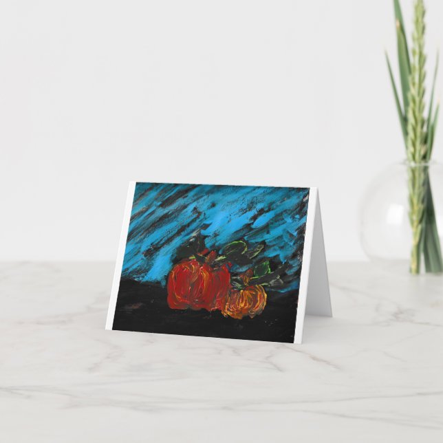 Orange Pumpkin Tack Kort (Framsida)