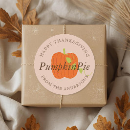 Orange Pumpkin Thanksgiving Homemade Baking Gift Runt Klistermärke