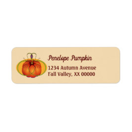 Orange Pumpkin Thanksgiving Personlig Namn Returadress Etikett