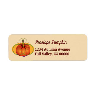 Orange Pumpkin Thanksgiving Personlig Namn Returadress Etikett