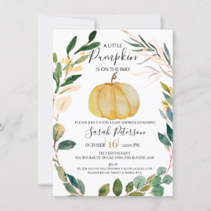 Orange Pumpkin WAN Gender Neurtral Baby Shower Inbjudningar