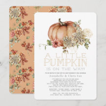 Orange Pumpkin & White Dahlia Baby Shower by Mail
