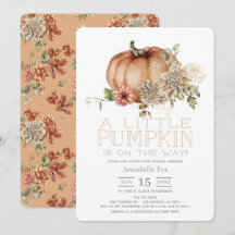 Orange Pumpkin & White Dahlia Baby Shower