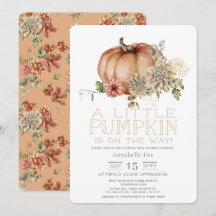 Orange Pumpkin & White Dahlia Virtuell Baby Shower