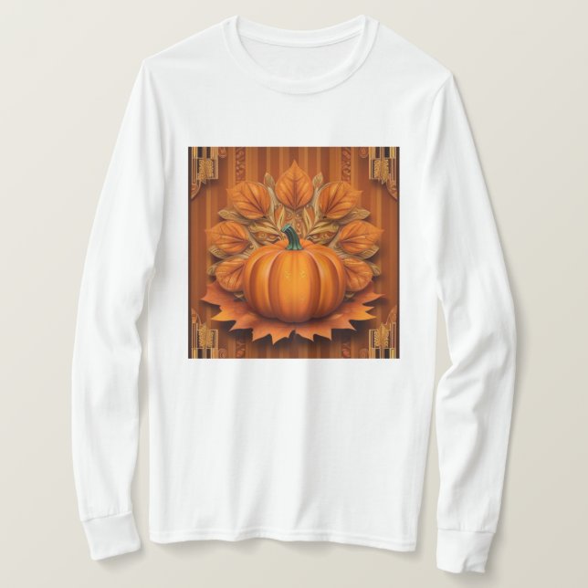 Orange Pumpkin White T-Shirt (Design framsida)