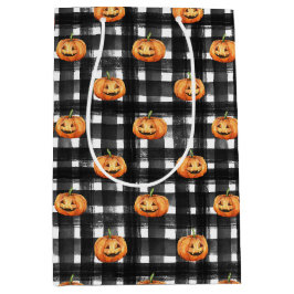 ORANGE PUMPKINER MED SVART OCH VITT PLAID