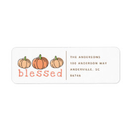 Orange Pumpkins bläddrad Thanksgiving Returadress Etikett