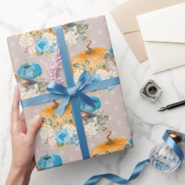 Orange Pumpkins Blue Pumpkins and Flowers (tack) Presentpapper